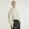 Fashion Solid Color Mid-neck Simple Advanced Cotton Pullover For Women