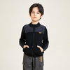 Boys Knit Panel Woven Long Sleeve Cardigan