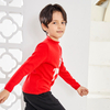 Middle Neck Hem Long Sleeve Red Elk Pattern Decoration Boys Pullover Sweater