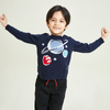 Round Neck Long Sleeve Knitting Simple Jacquard Pattern Boys Pullover Sweater