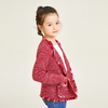 Little Fragrant Red Classic Design Long Sleeve Knitted Girls Cardigan