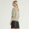 Round Neck Long Sleeve Jacquard Simple Cotton Export Women Oversized Swater