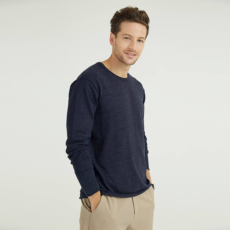 New Style High Quality Customized Crew Neck Long Sleeves Plus Size Sweaters For Men