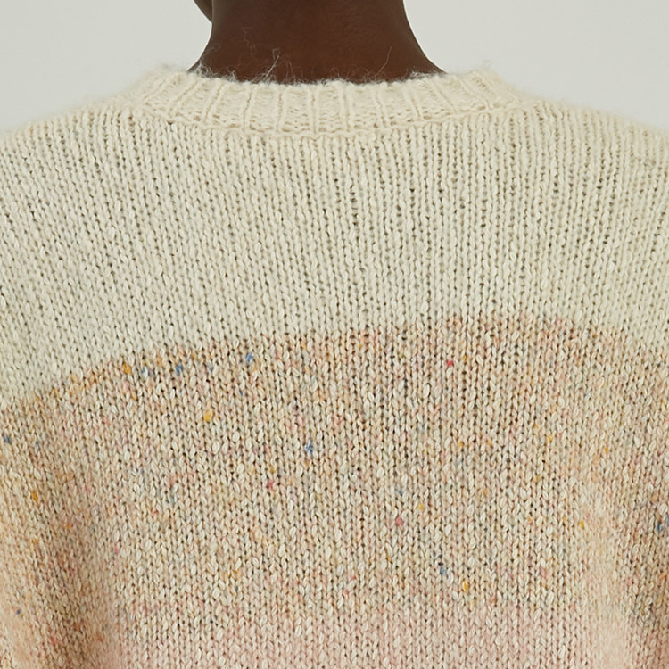 Custom Made Cotton Acrylic Blend Thick Stripe Knitted Sweater