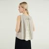 Ladies Waistcoat Stylish Grey Pocket Back Mohair Sweater Vest With A Double Lace-up