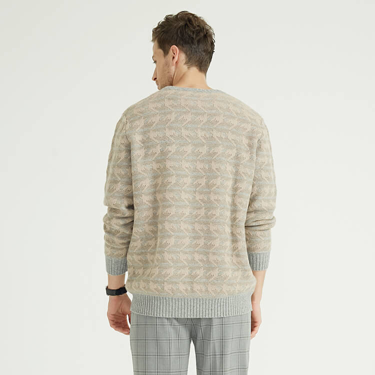 Customized Pattern Design Knit Cashmere Sweater For Men