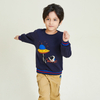 Crew Neck Long Sleeves Striped Patchwork Hem Design Pattern Add Boys Sweatshirt