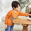 Caramel Crew Neck Long Sleeve Graphic Design Boys Sweatshirt