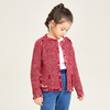 Little Fragrant Red Classic Design Long Sleeve Knitted Girls Cardigan