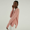 Custom Winter 100% Cotton V-neck Dropped Shoulder Sleeve Knit Pullover Sweater