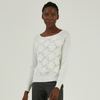 Spring Summer 100% Organic Cotton Knit Floral Lace Stitching Knitwear
