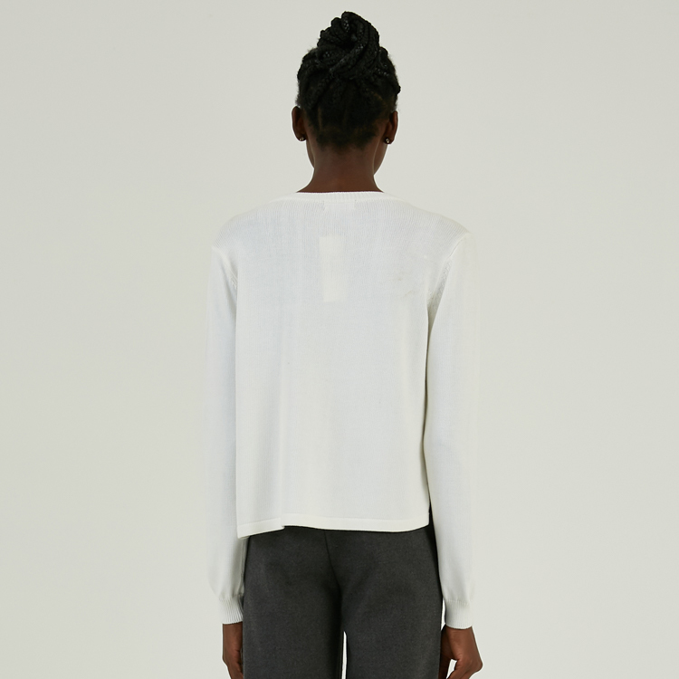 Spring Summer Cotton Blend Lightweight Knit Woven Stitching Knitwear For Women