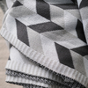 Personalized Modern Geometric Chunky Intarsia Knit Throw Blankets