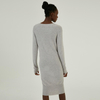 Customized Women 100% Cashmere Deep V-neck Long Sleeve Knit Midi Dress