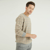 Custom Mens 100% Cashmere Crewneck Jacquard Knitting Sweater