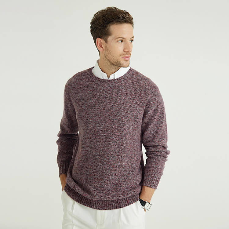 Basic Round Neck Business Simplicity Wool Pullover Plus Size Men'S Sweaters