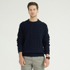 Round Neck Printed Long Sleeves Crew Neck Winter Cotton Knitted Sweaters For Men