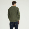Green Long Sleeved Classic Design Knitted Cardigan Sweater For Men