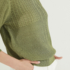  Latest Round Neck Crew Neck Long Sleeve Green Cable Jumper Knitted Pullover Women Sweaters