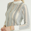 Back Button Decorative Yarn Stitching Women's Pullover Women Wool Sweater