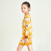 Girl's diamond plaid design knitted suit skirt