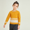 Long-sleeved Round Neck Decorated Knit Girl's Pullover