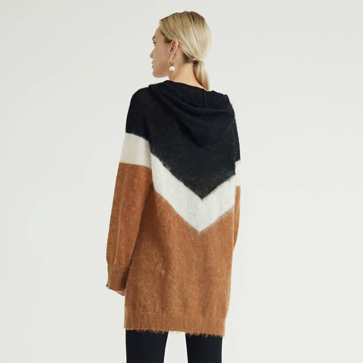 New Style Hooded Classic Knit Winter Woolen Sweater For Women