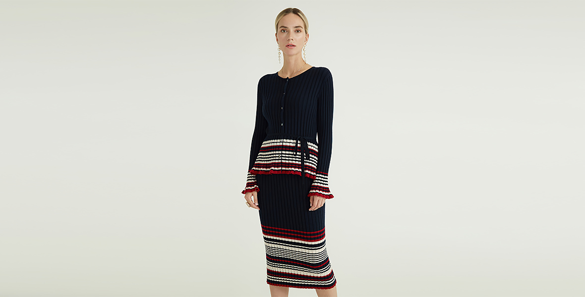 women knitted suit