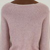 Manufacturer Custom 100% Cashmere Hand Stitching Pink V-neck Knitting Sweater