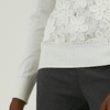 Spring Summer 100% Organic Cotton Knit Floral Lace Stitching Knitwear