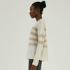 Custom 100% Cashmere Autumn Winter Women Stripe Crewneck Knit Sweater