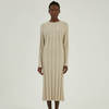 Custom Made Luxury 100% cashmere Long Rib Knitted Dress