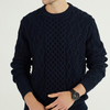 Custom Mens Cashmere Wool Blend Cableknit Crewneck Pullover Sweater