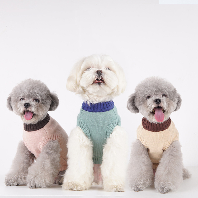 Custom Kintted Dog Sweater Jumper Puippers Knitted Pet Clothing For Small Dog