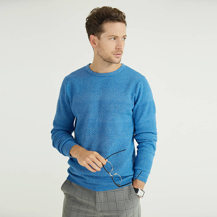 Customized Pattern Design Knit Cashmere Sweater For Men