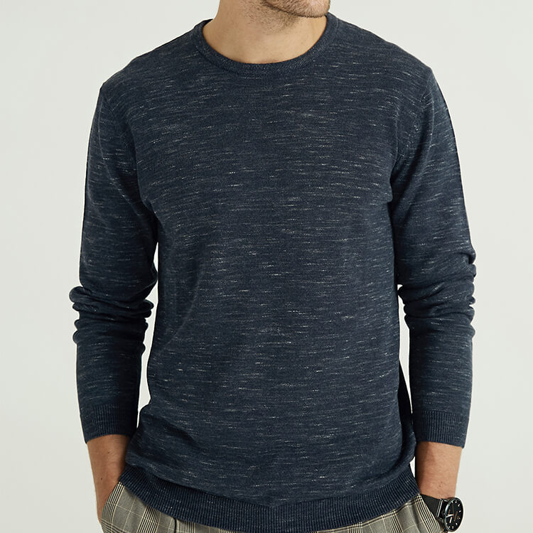 Knitted Fashion Clothes Plus Size Men's Sweaters Winter Crew Neck Knit Custom Pullover 