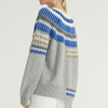 Vintage Embroidered Knitted Color block Knitted Women Sweater Pullover