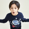 Round Neck Long Sleeve Knitting Simple Jacquard Pattern Boys Pullover Sweater