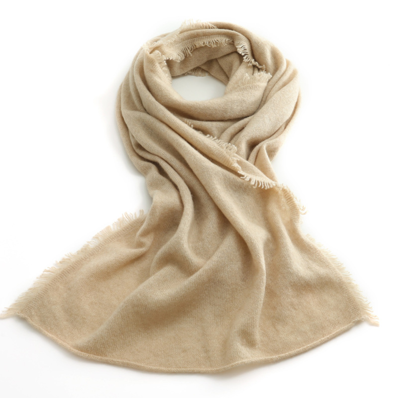 Classic Fashion Solid Color Simple Tassel Edge Design Scarf