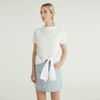 Minimal And Stylish Hem With Lace Up Design Wool Korean Sweaters For Women