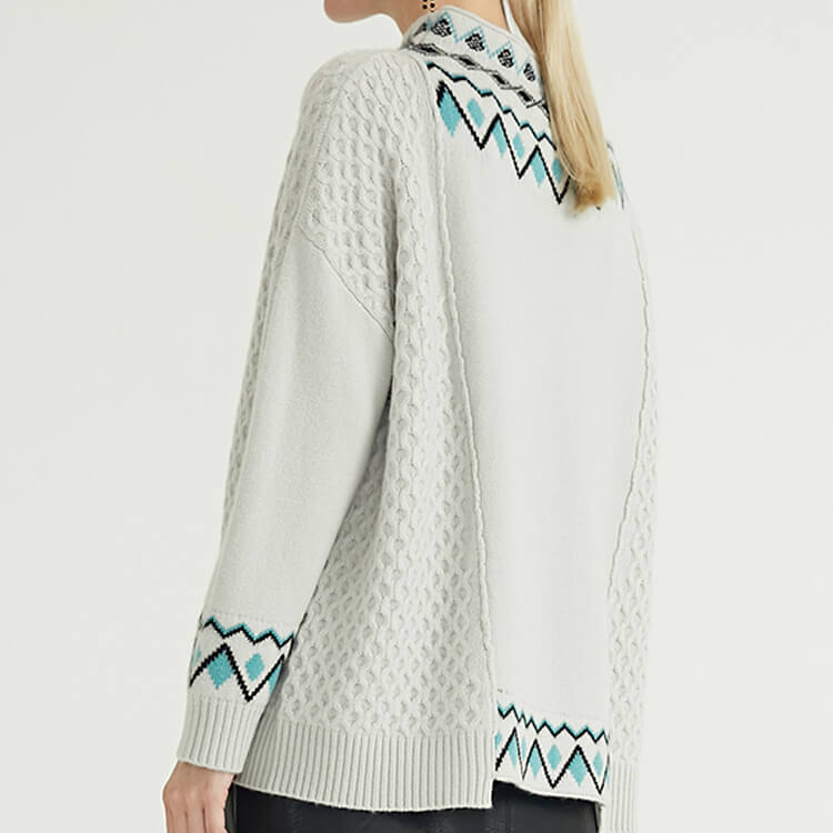 Classic Ethnic Style Medium Neck Long Sleeve Designer Wool Long Sleeve For Women Sweater
