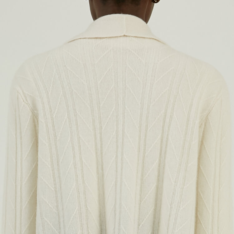 Custom Winter Luxury 100% Cashmere Long Knitting Cardigan Overcoat