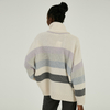 Personalised 100% Wool Winter Thick Turtleneck Stripe Knitted Sweater