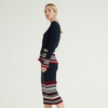 Autumn Winter Pure Cashmere Round Neck Bell Cuff Cardigan Skirt Knitting Needles Women Knit Set