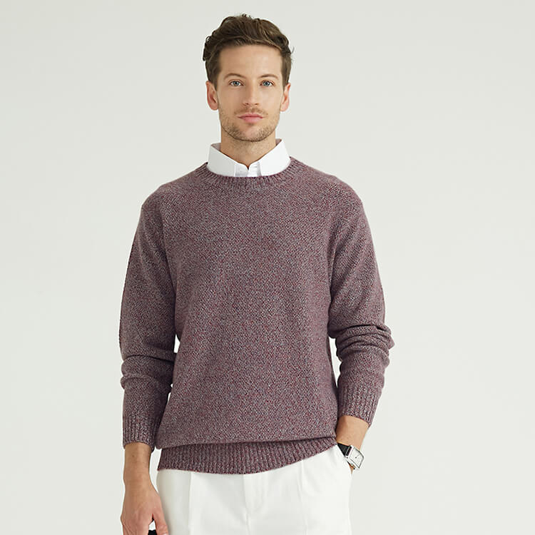 Basic Round Neck Business Simplicity Wool Pullover Plus Size Men'S Sweaters