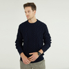 Round Neck Printed Long Sleeves Crew Neck Winter Cotton Knitted Sweaters For Men