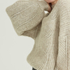 Fashion Solid Color Mid-neck Simple Advanced Cotton Pullover For Women