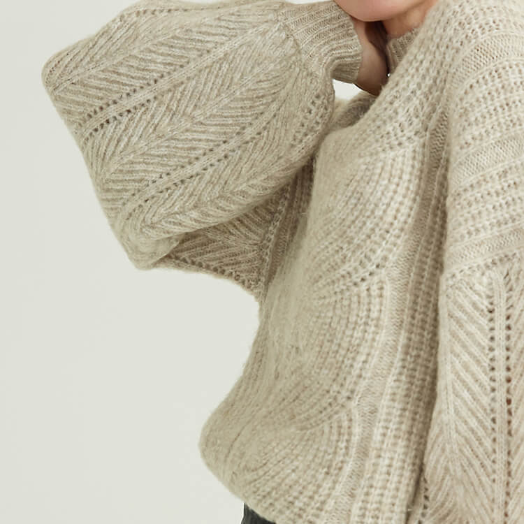 Fashion Solid Color Mid-neck Simple Advanced Cotton Pullover For Women