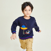 Crew Neck Long Sleeves Striped Patchwork Hem Design Pattern Add Boys Sweatshirt