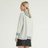New Custom High Neck Knitted Stitching Women Merino Wool Sweater